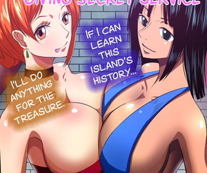 english manga Q Doujin Onna Kaizoku ga Himitsu no.., nami , nico robin , blowjob  big breasts